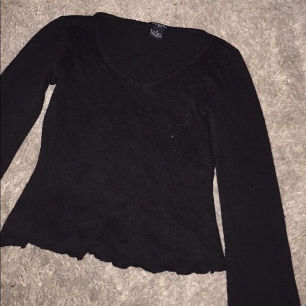 Guess long sleeve crop top